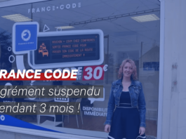L’agrément de France Code suspendu pour 3 mois France Code Agrément suspendu