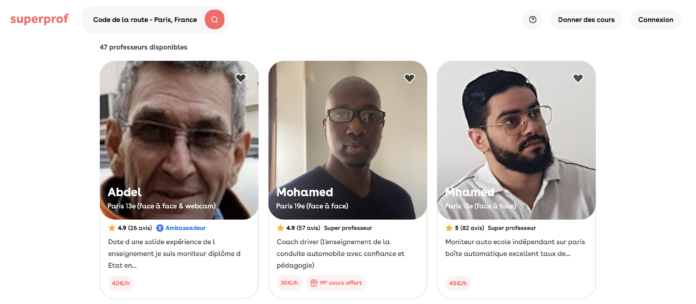 Superprof moniteur indépendant illégal