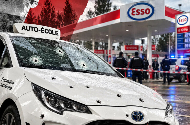 Attentat de Trappes : une auto-école prise pour cible Voiture d’auto-école criblée de balles à la station Esso